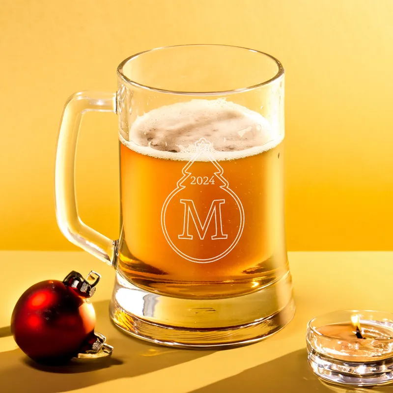 Personalised New Year's Beer Mug with Monogram and Date