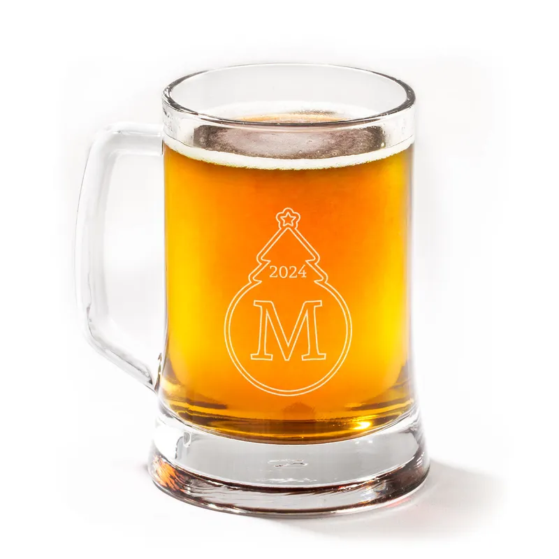 Personalised New Year's Beer Mug with Monogram and Date