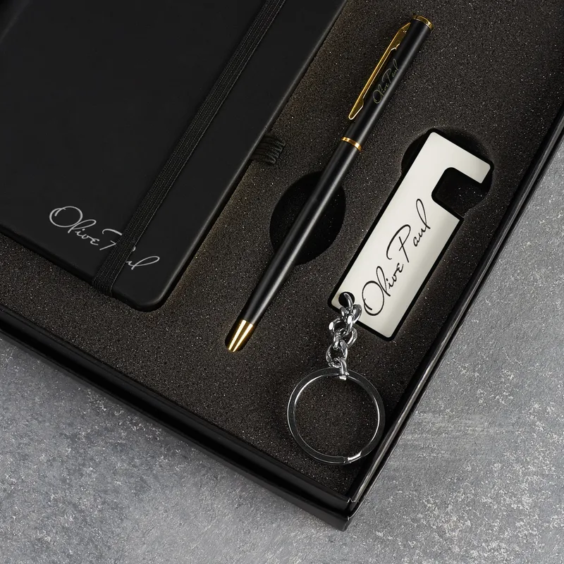 Personalised Executive Gift Set with Notebook and Keychain