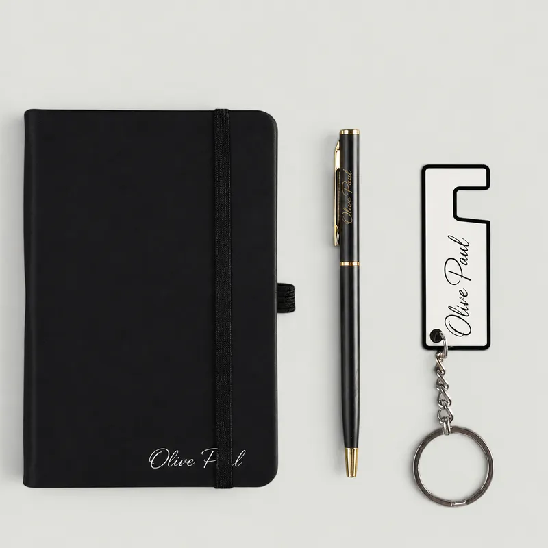 Custom Notebook Pen Phone Holder Keychain Present Set