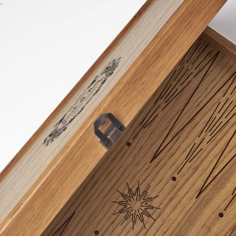 Custom Oak Backgammon Set with Pool Cover for Couples