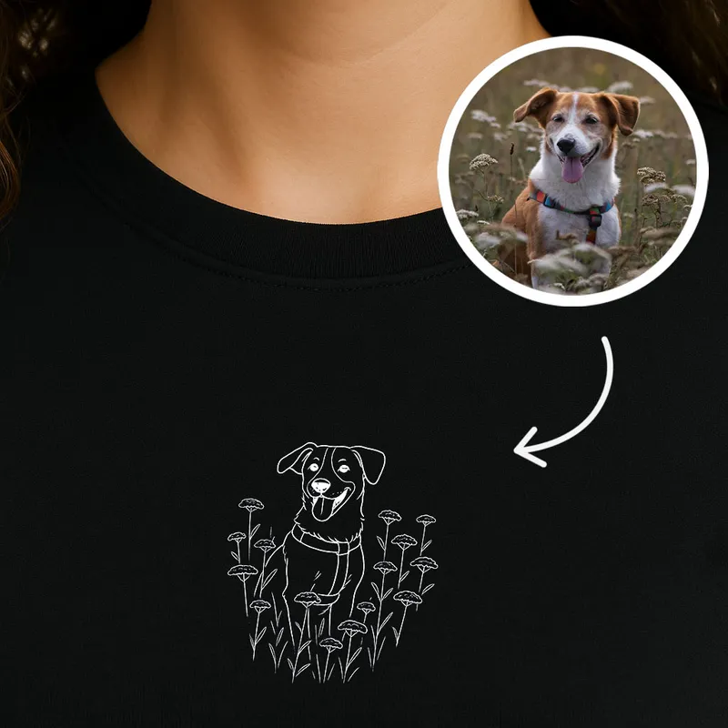 Custom Pet Drawing Portrait T-Shirt