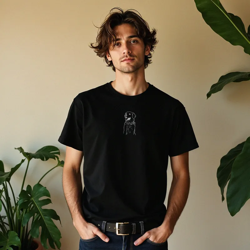 Custom Pet Drawing Portrait T-Shirt