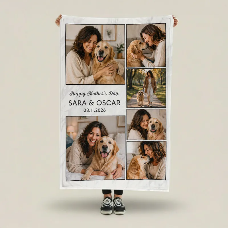 Custom Pet Photo Blanket for Moms