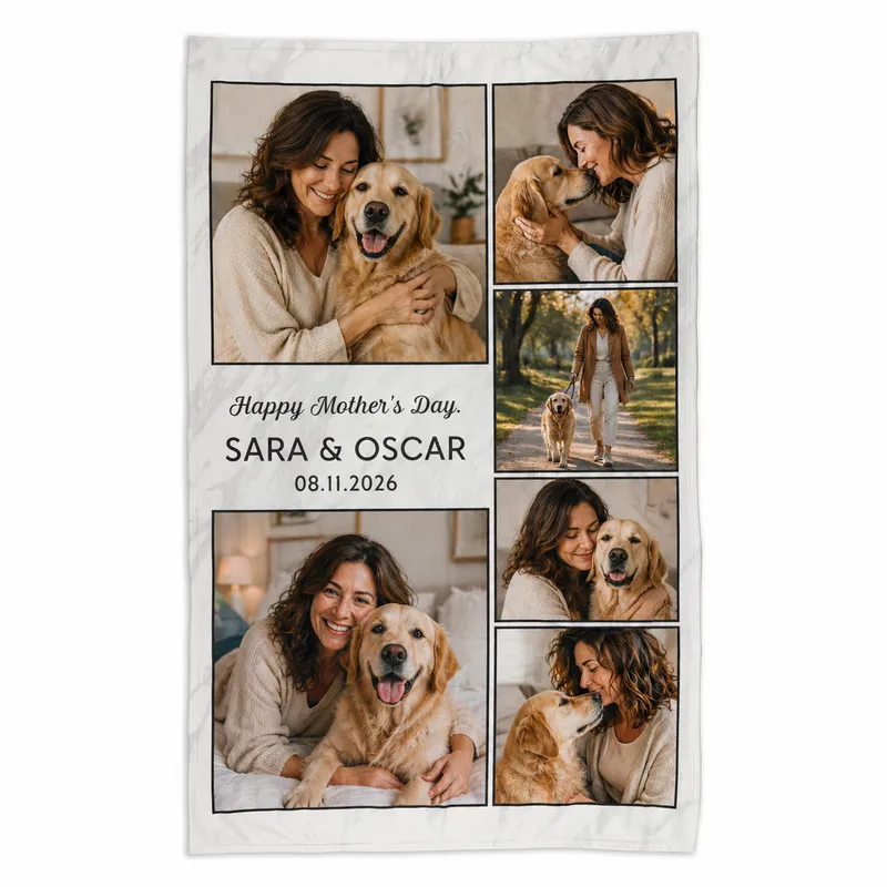 Custom Pet Photo Blanket for Moms