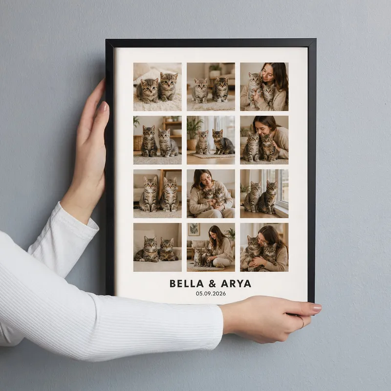 Custom Pet Photo Collage Frame for Pet Lovers