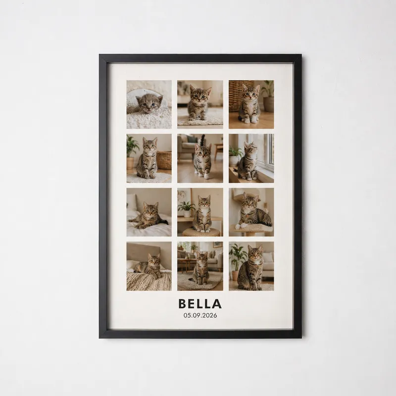 Custom Pet Photo Collage Frame for Pet Lovers
