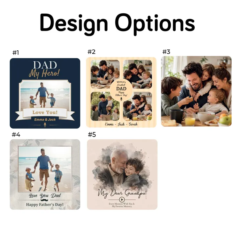 Custom Photo Bluetooth Magnet Gift for Dad with Voice & Music