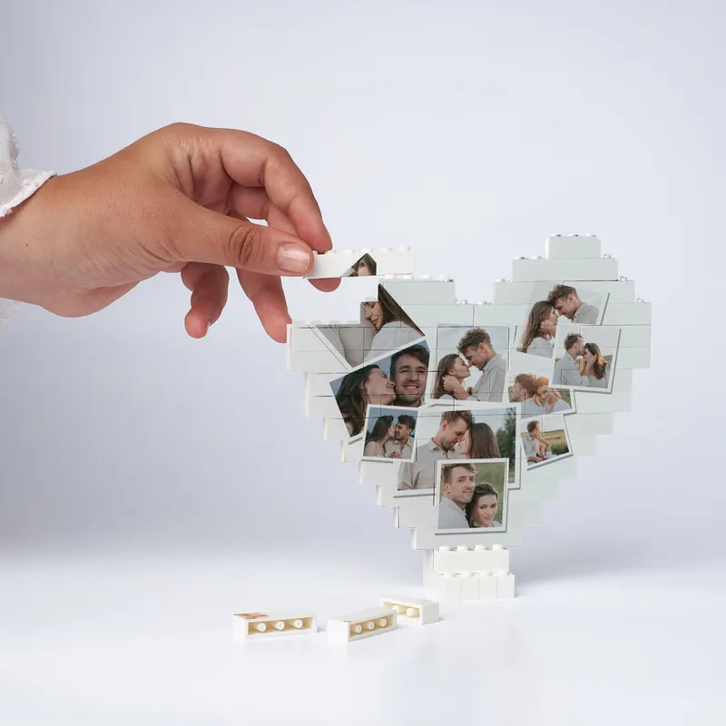 Custom Photo Heart Block Puzzle for Romantic Gifts
