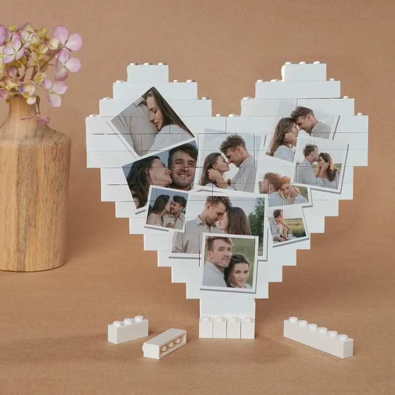 Custom Photo Heart Block Puzzle for Romantic Gifts