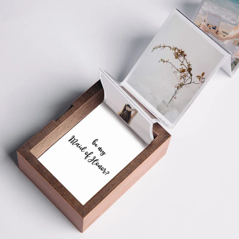 Personalised Wooden Photo Box for Bridesmaid Proposal