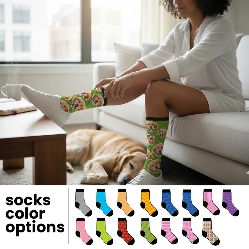 Custom Photo Printed Colorful Pattern Socks