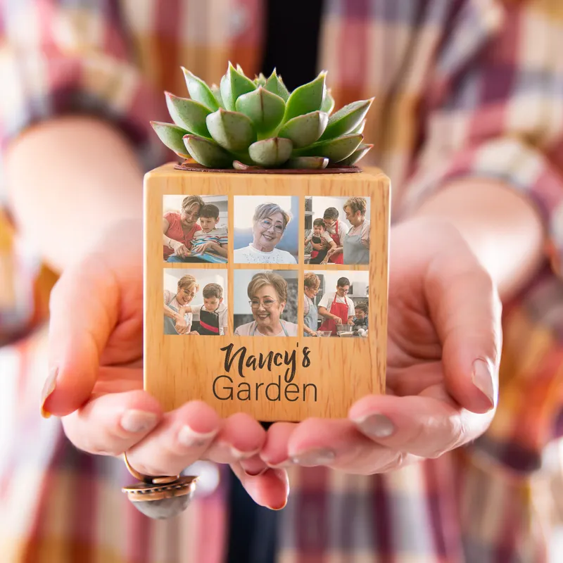 Personalised Photo Succulent Planter for Mum and Grandma