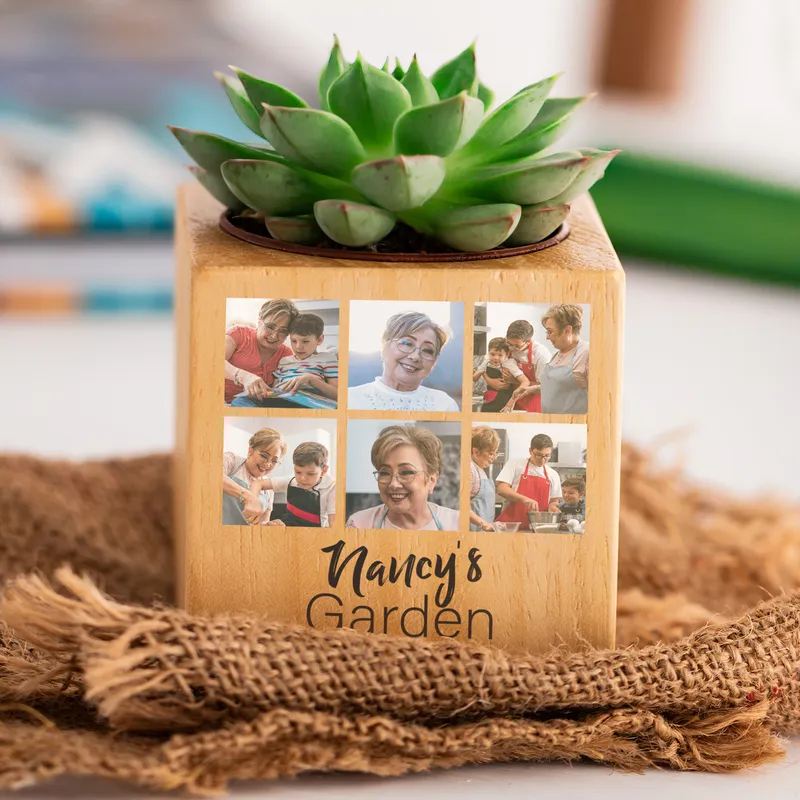 Personalised Photo Succulent Planter for Mum and Grandma
