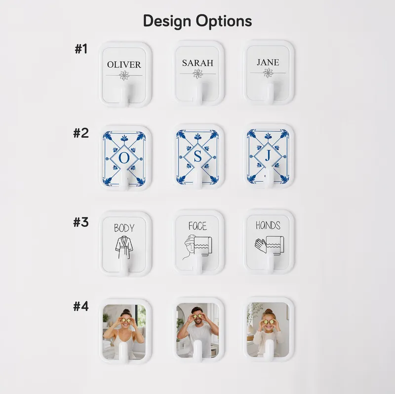 Custom Photo Towel Hooks Set of 3