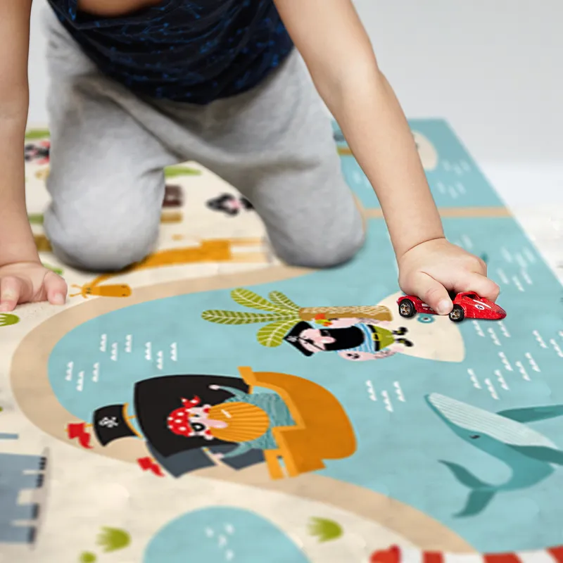Custom Pirate Adventure Baby Play Mat with Personalized Name