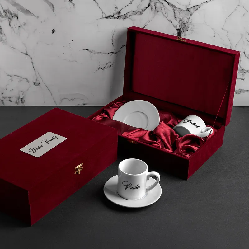 Personalised Family Name Turkish Coffee Cup Set for Two