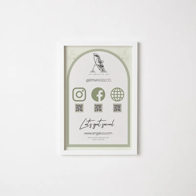 Custom QR Code Social Media Frame for Personalized Gifts
