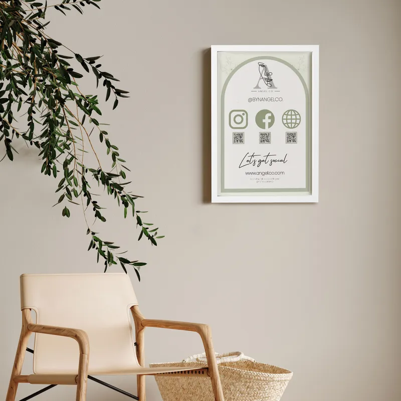 Custom QR Code Social Media Frame for Personalized Gifts