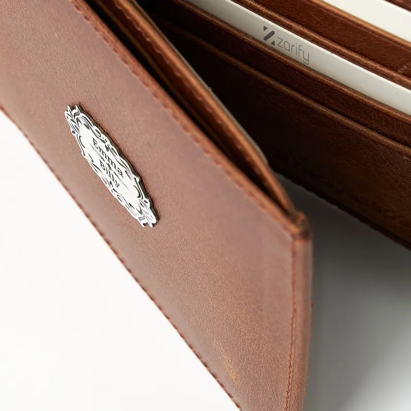 Personalised Silver Vintage Leather Wallet with Name