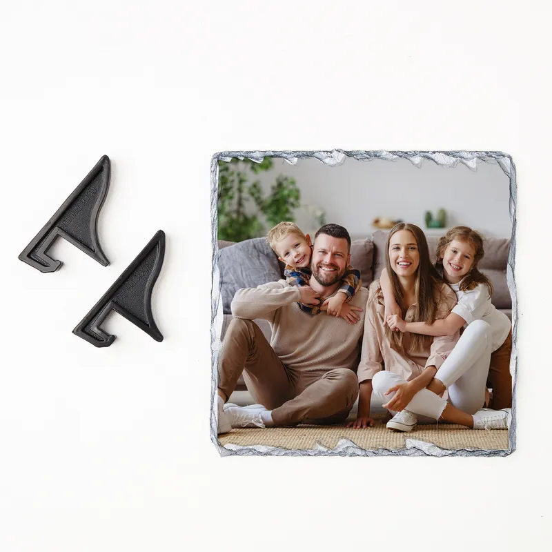 Personalised Square Slate Photo Print 19x19 cm