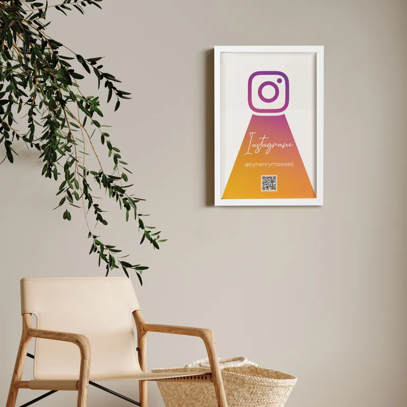 Custom Social Media Icon Frame for Personalized Office Decor