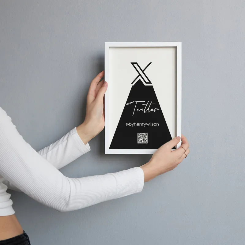 Custom Social Media Icon Frame for Personalized Office Decor