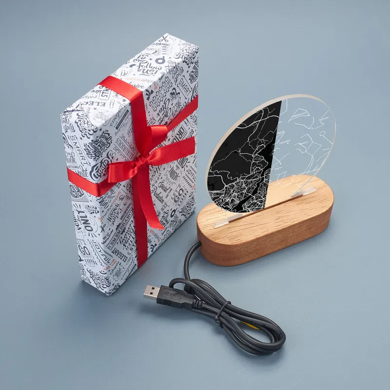 Custom Star and City Map LED Lamp