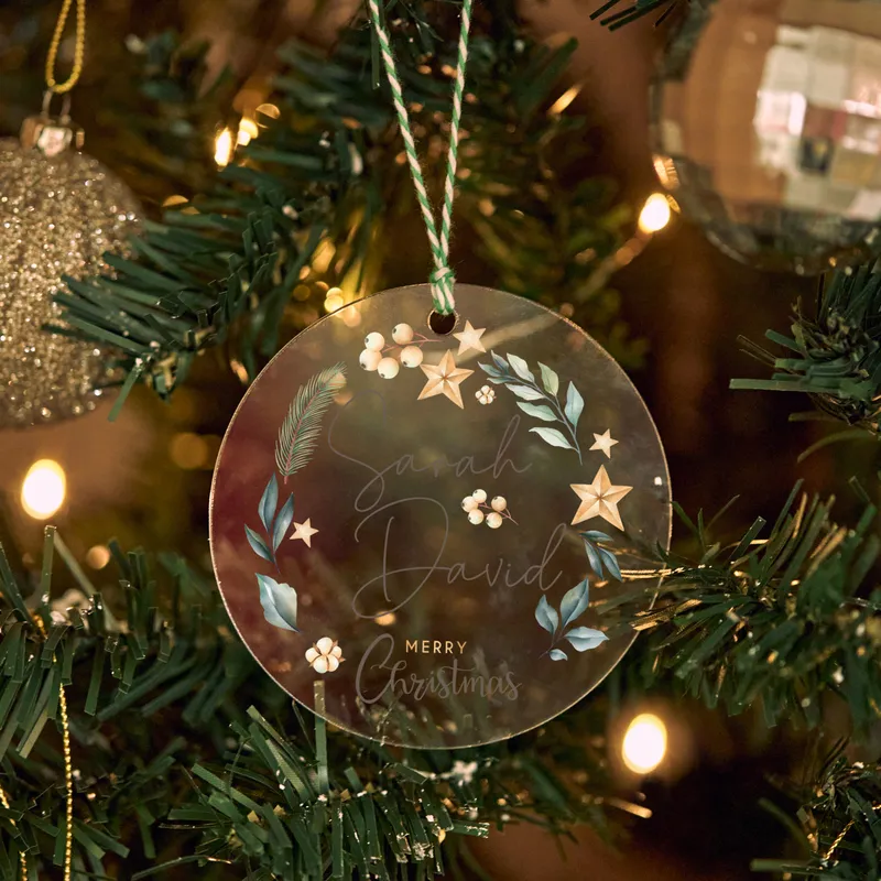 Personalised Acrylic Pine Tree Christmas Ornament