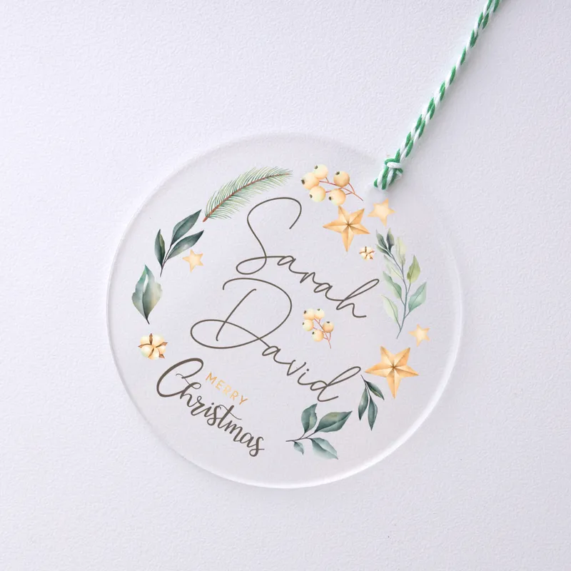 Personalised Acrylic Pine Tree Christmas Ornament