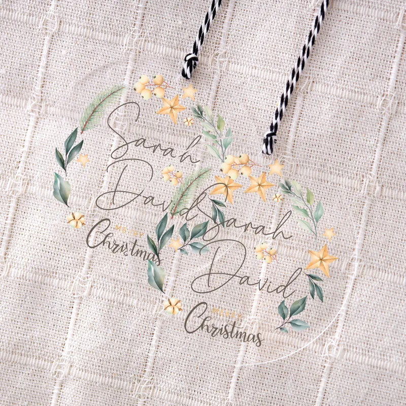 Personalised Acrylic Pine Tree Christmas Ornament
