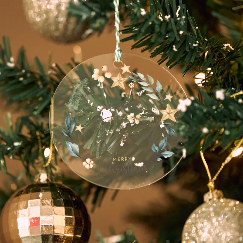 Personalised Acrylic Pine Tree Christmas Ornament