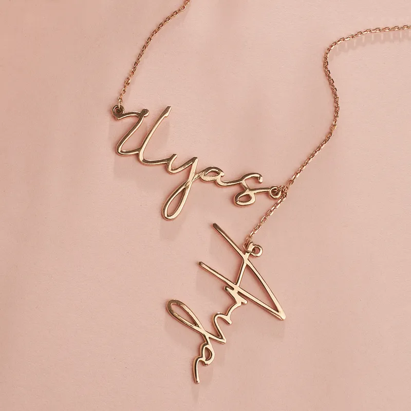 Custom Two Name Necklace as a Mother's Day Gift for Moms