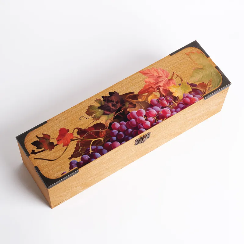 Personalised Vineyard Design Wooden Wine Box Gift
