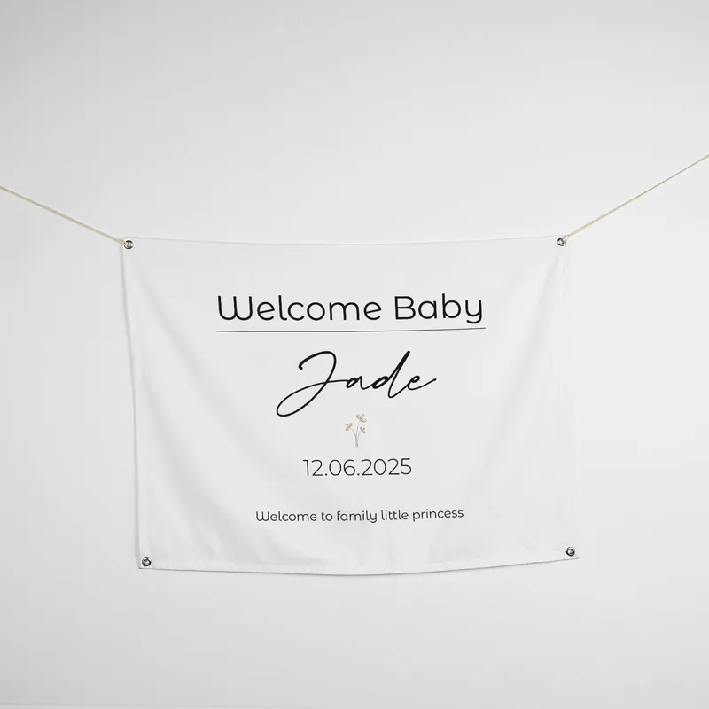 Personalised Welcome Baby Banner - 70 x 95 cm