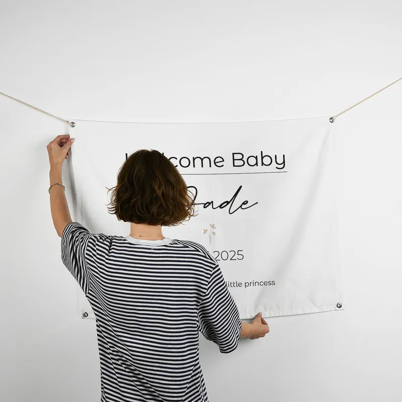 Personalised Welcome Baby Banner - 70 x 95 cm