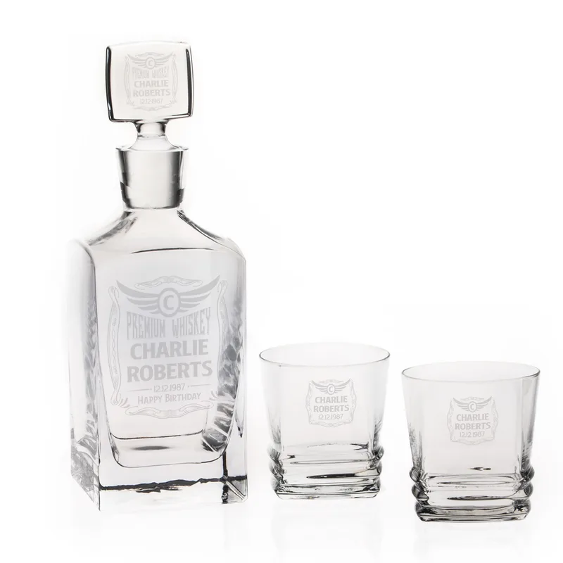 Custom Whiskey Decanter Set with Special wooden Box