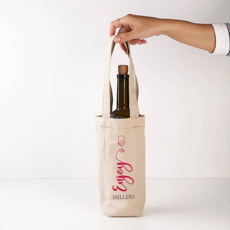 Custom Wine Tote Bag with Name Design for Adults and Teens