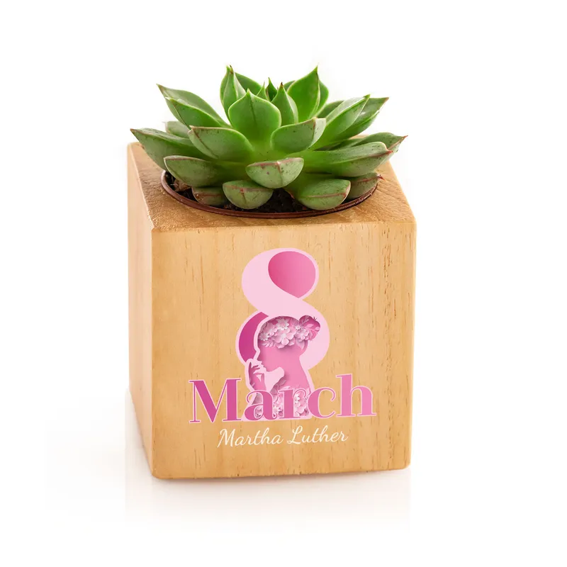 Custom Women's Day Succulent Planter with Personalization