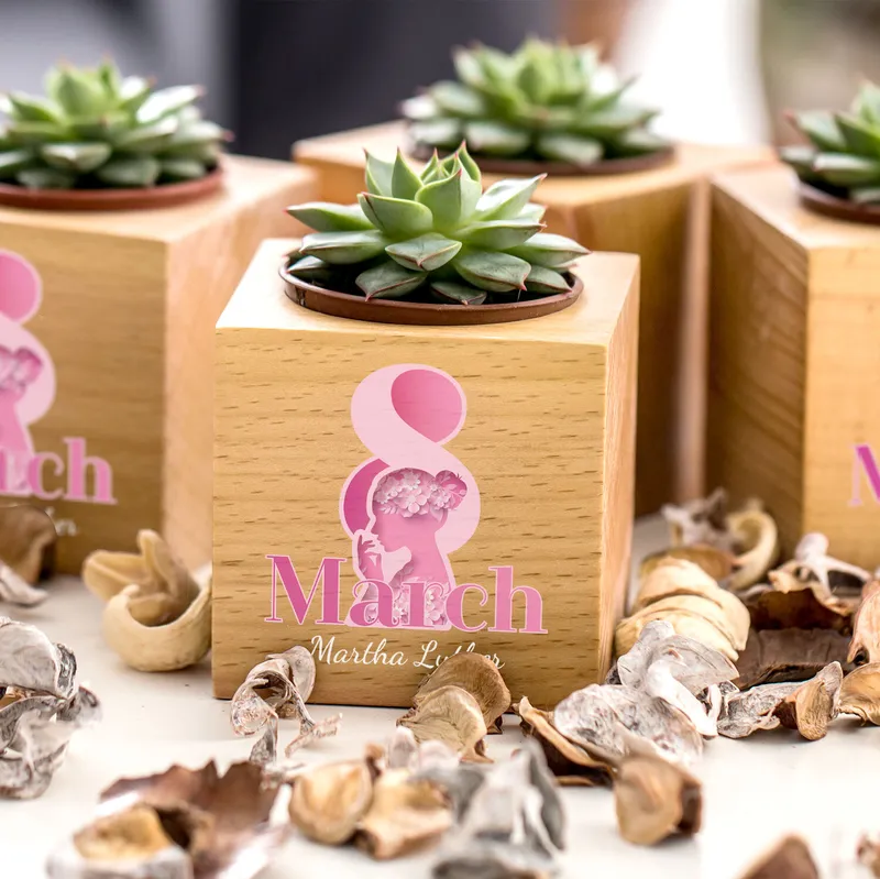 Custom Women's Day Succulent Planter with Personalization