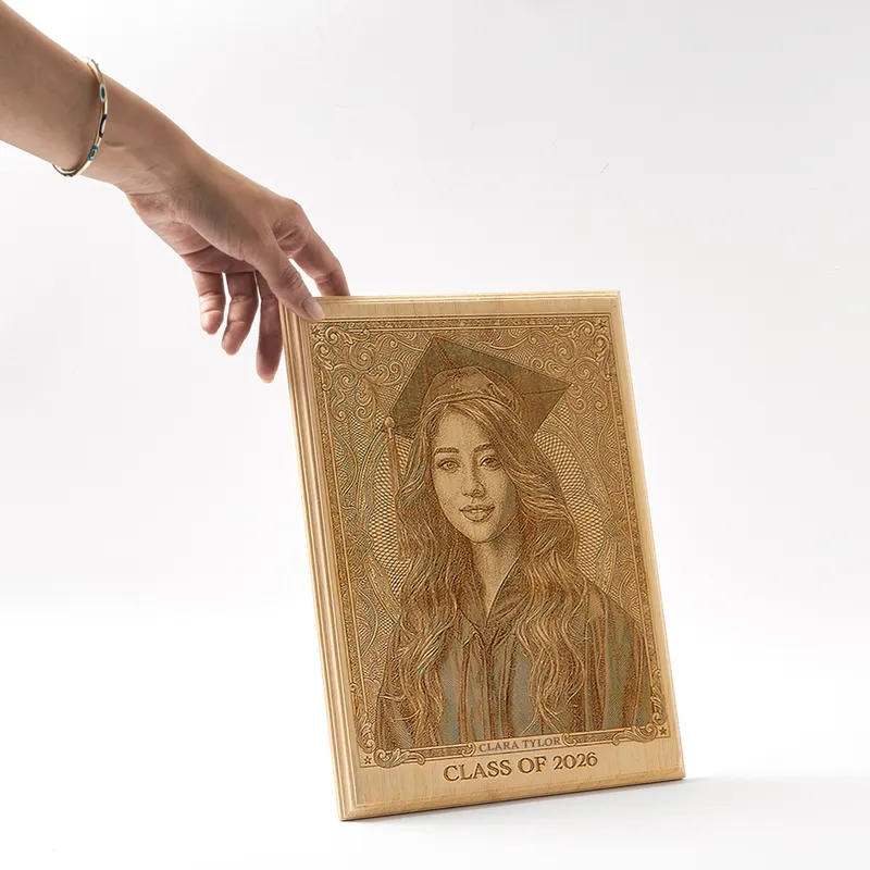 Custom Wood Engraved Photo Personalized Graduation Gift