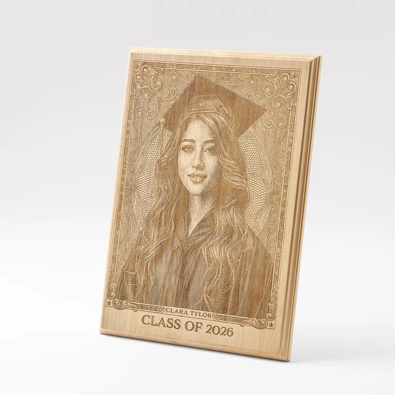 Custom Wood Engraved Photo Personalized Graduation Gift