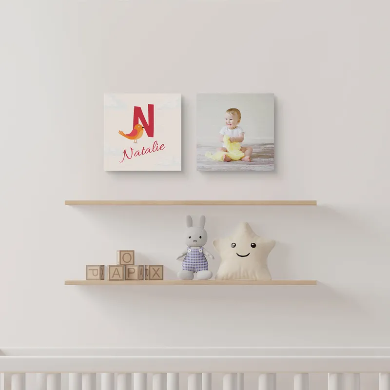 Customizable 2-Piece Canvas with Initial Special Character Designed Photo