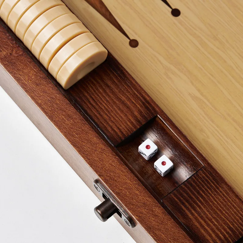 Customizable Luxury Gold Leather Backgammon Set
