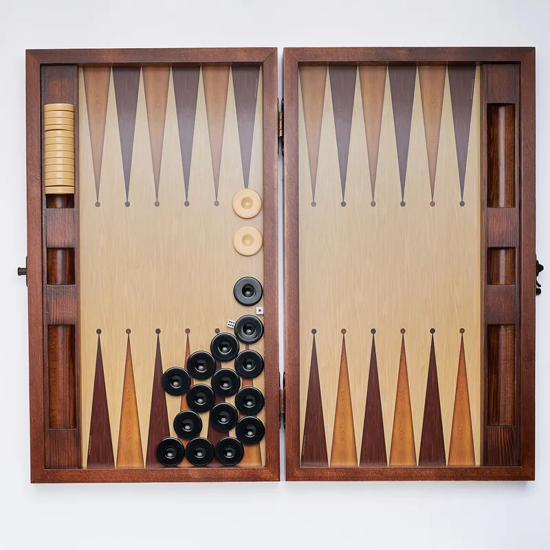 Customizable Luxury Gold Leather Backgammon Set