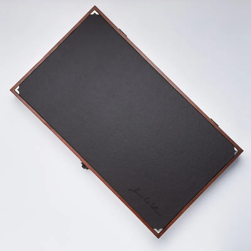 Customizable Luxury Gold Leather Backgammon Set