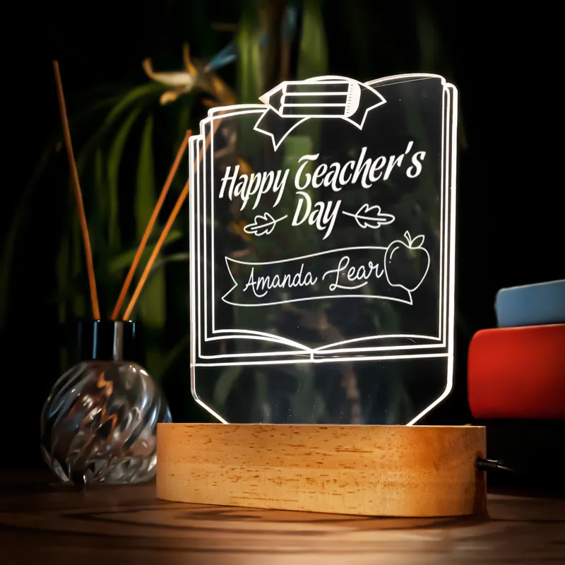 Customizable Teacher Appreciation LED Lamp for Teachers' Day