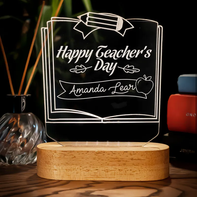 Customizable Teacher Appreciation LED Lamp for Teachers' Day