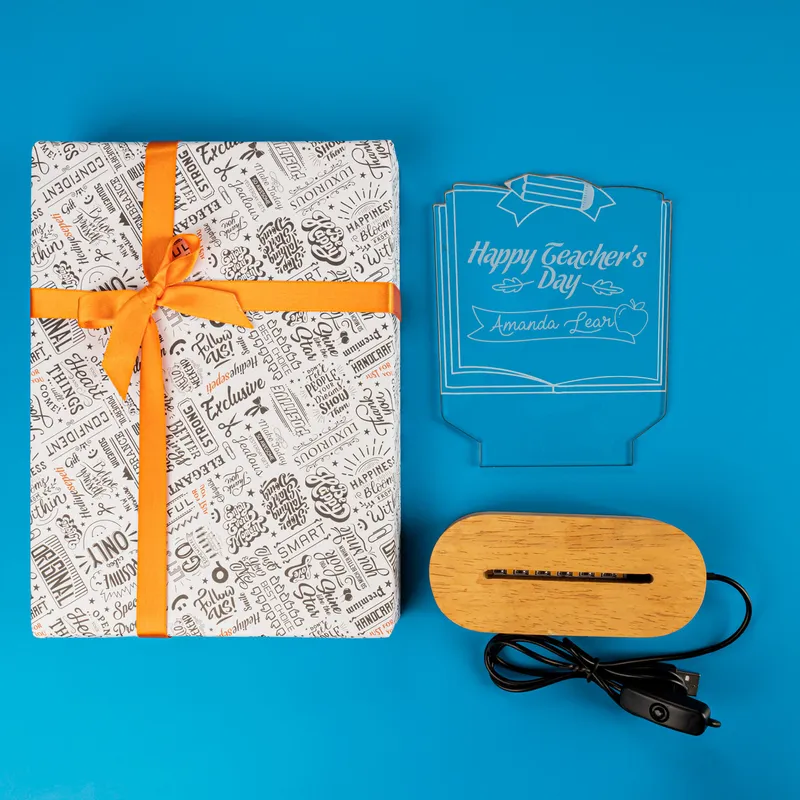 Customizable Teacher Appreciation LED Lamp for Teachers' Day