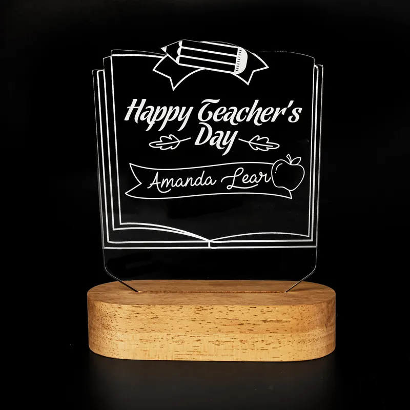 Customizable Teacher Appreciation LED Lamp for Teachers' Day